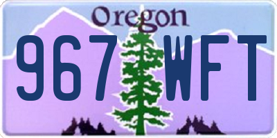 OR license plate 967WFT