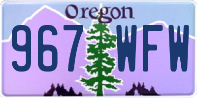 OR license plate 967WFW