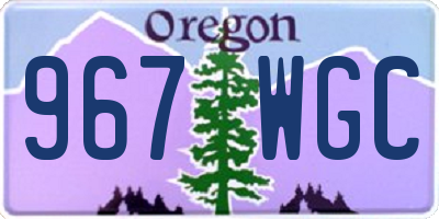 OR license plate 967WGC