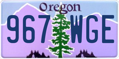 OR license plate 967WGE
