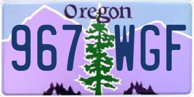 OR license plate 967WGF
