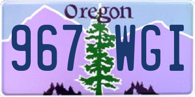OR license plate 967WGI