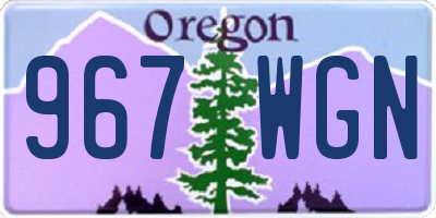 OR license plate 967WGN