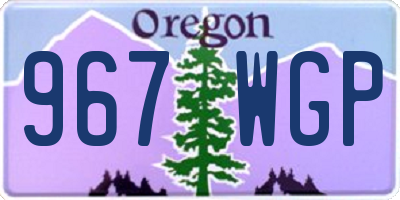 OR license plate 967WGP