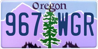 OR license plate 967WGR