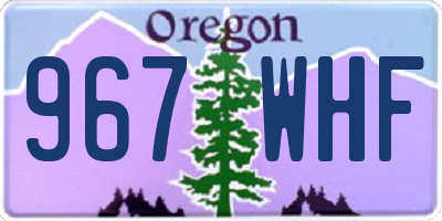OR license plate 967WHF
