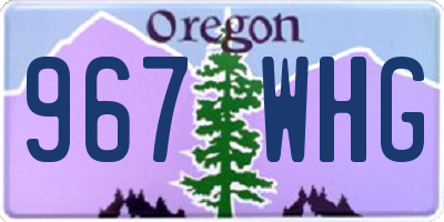 OR license plate 967WHG