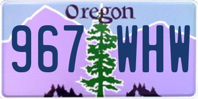 OR license plate 967WHW