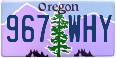 OR license plate 967WHY