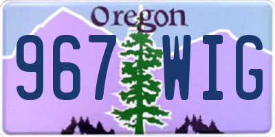 OR license plate 967WIG