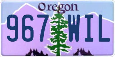OR license plate 967WIL