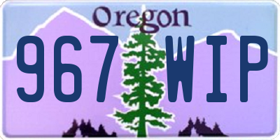 OR license plate 967WIP