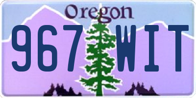 OR license plate 967WIT