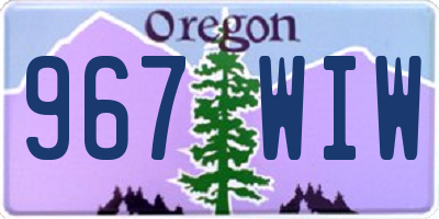 OR license plate 967WIW