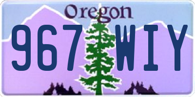 OR license plate 967WIY
