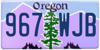 OR license plate 967WJB