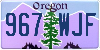 OR license plate 967WJF