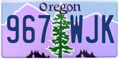 OR license plate 967WJK