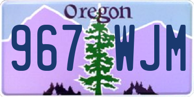 OR license plate 967WJM