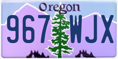 OR license plate 967WJX