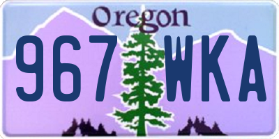 OR license plate 967WKA