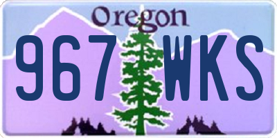 OR license plate 967WKS
