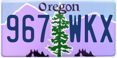 OR license plate 967WKX