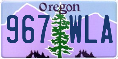 OR license plate 967WLA