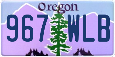 OR license plate 967WLB