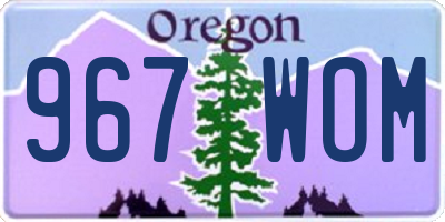 OR license plate 967WOM