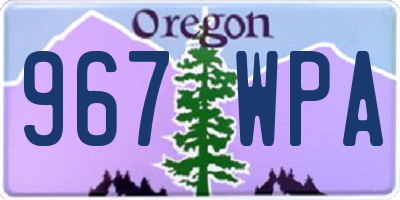 OR license plate 967WPA