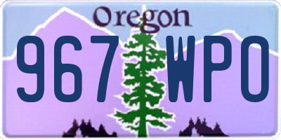 OR license plate 967WPO