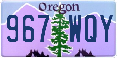 OR license plate 967WQY