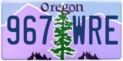 OR license plate 967WRE