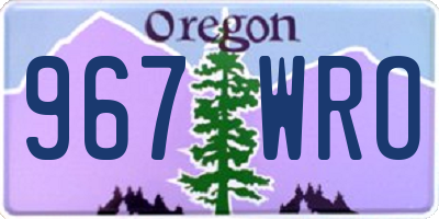 OR license plate 967WRO