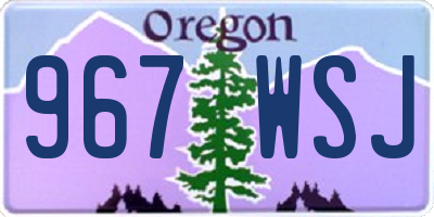 OR license plate 967WSJ