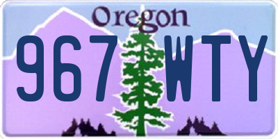 OR license plate 967WTY