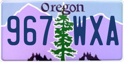 OR license plate 967WXA
