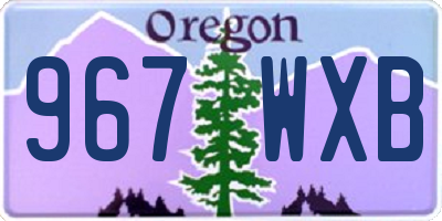 OR license plate 967WXB