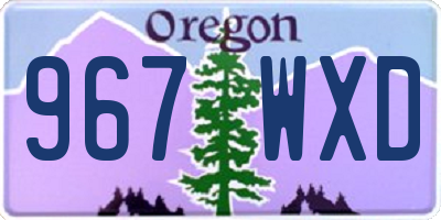 OR license plate 967WXD