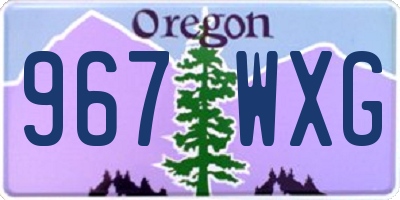 OR license plate 967WXG