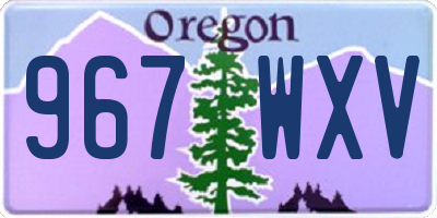 OR license plate 967WXV