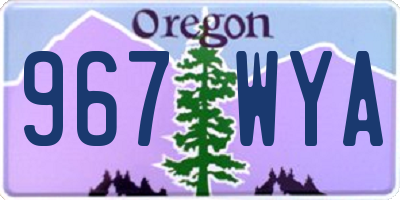 OR license plate 967WYA