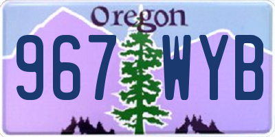 OR license plate 967WYB