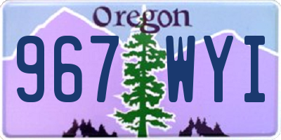 OR license plate 967WYI