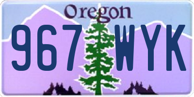 OR license plate 967WYK