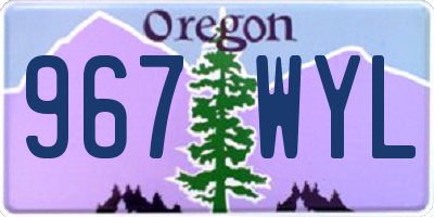 OR license plate 967WYL