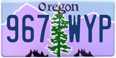OR license plate 967WYP