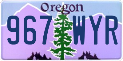 OR license plate 967WYR