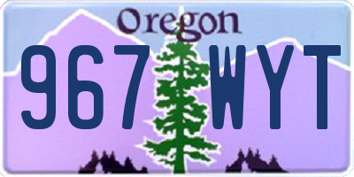 OR license plate 967WYT